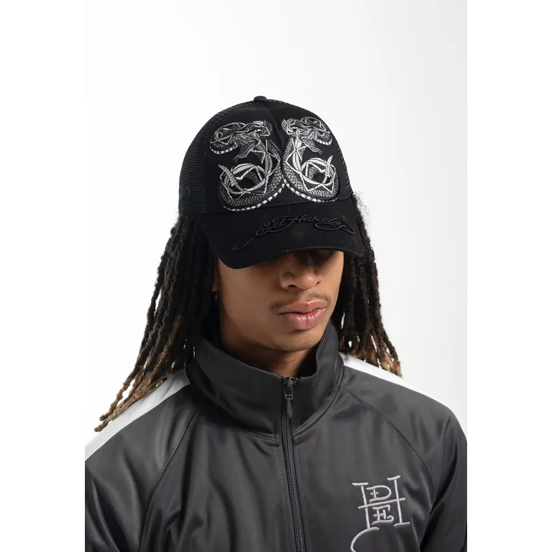 petten-gebogen-zwart-snapback-duo-black-snake-van-ed-hardy