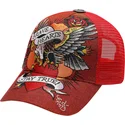 petten-gebogen-rood-snapback-brave-hearts-van-ed-hardy