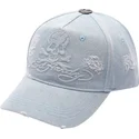 petten-gebogen-blauw-verstelbaar-denim-embossed-skull-van-ed-hardy