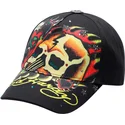 petten-gebogen-zwart-verstelbaar-skull-chopper-van-ed-hardy