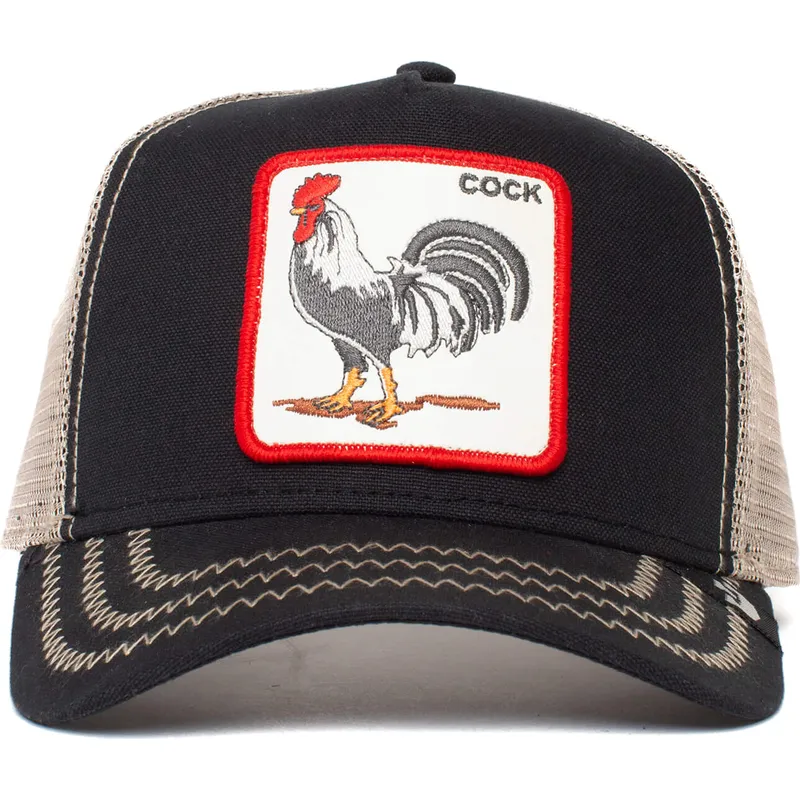 petten-gebogen-zwart-snapback-rooster-the-farm-van-goorin-bros
