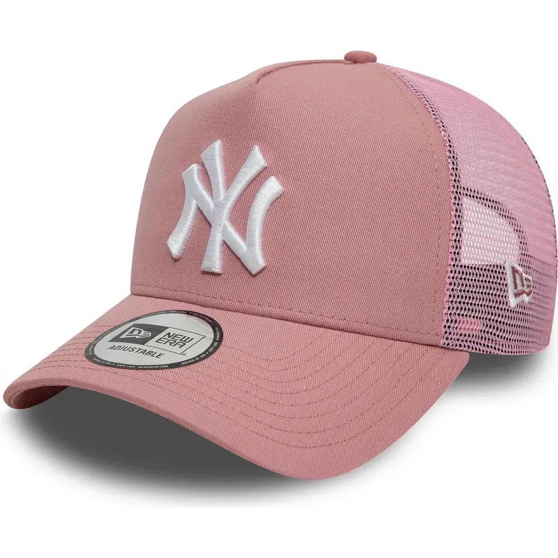 petten-gebogen-roze-snapback-9forty-a-frame-league-essential-van-new-york-yankees-mlb-van-new-era