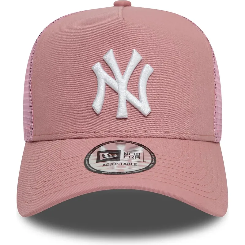 petten-gebogen-roze-snapback-9forty-a-frame-league-essential-van-new-york-yankees-mlb-van-new-era