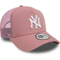 petten-gebogen-roze-snapback-9forty-a-frame-league-essential-van-new-york-yankees-mlb-van-new-era