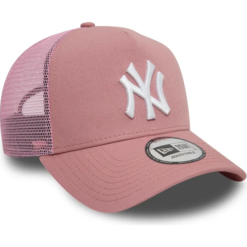 petten-gebogen-roze-snapback-9forty-a-frame-league-essential-van-new-york-yankees-mlb-van-new-era