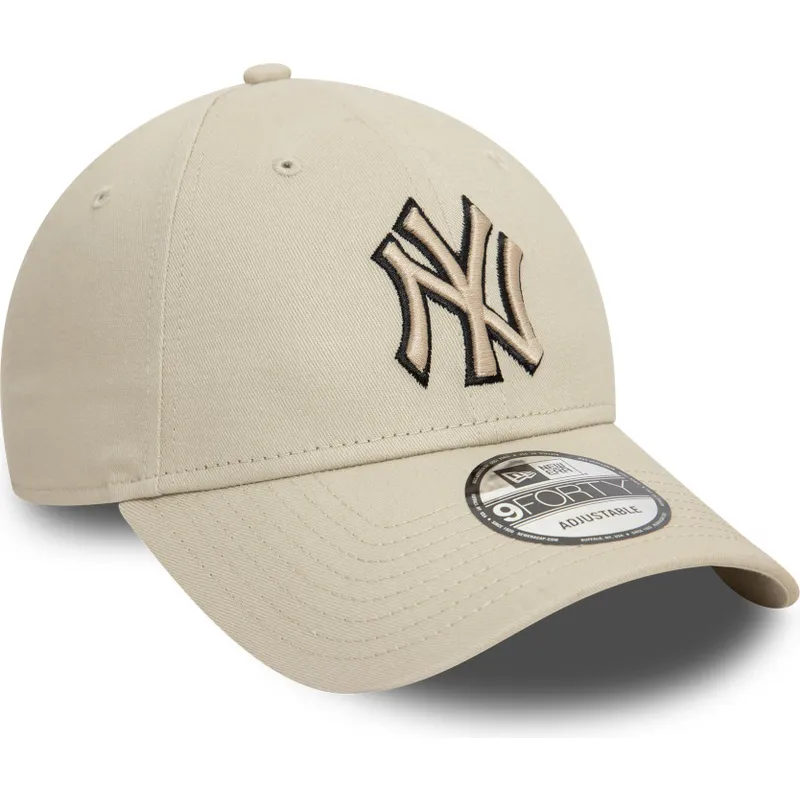 petten-gebogen-beige-verstelbaar-9forty-team-outline-van-new-york-yankees-mlb-van-new-era