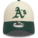 petten-gebogen-beige-verstelbaar-9forty-colour-block-van-oakland-athletics-mlb-van-new-era