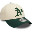 petten-gebogen-beige-verstelbaar-9forty-colour-block-van-oakland-athletics-mlb-van-new-era