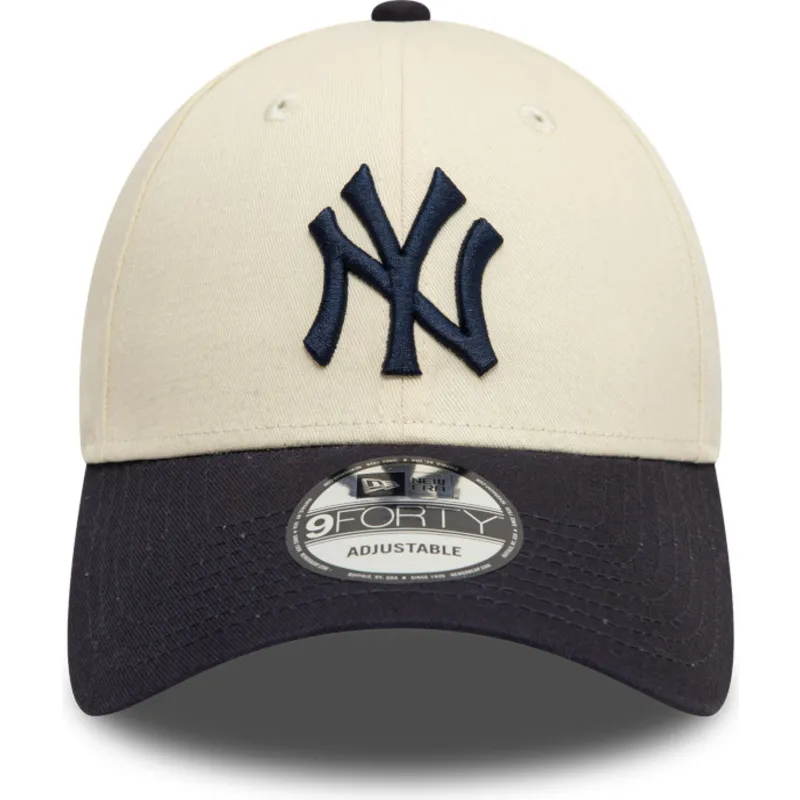 petten-gebogen-beige-verstelbaar-9forty-colour-block-van-new-york-yankees-mlb-van-new-era