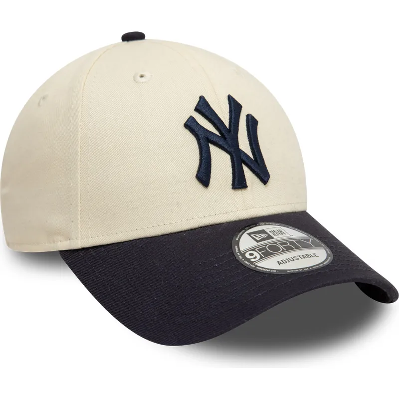 petten-gebogen-beige-verstelbaar-9forty-colour-block-van-new-york-yankees-mlb-van-new-era