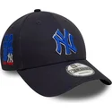 petten-gebogen-marineblauw-verstelbaar-9forty-side-patch-van-new-york-yankees-mlb-van-new-era