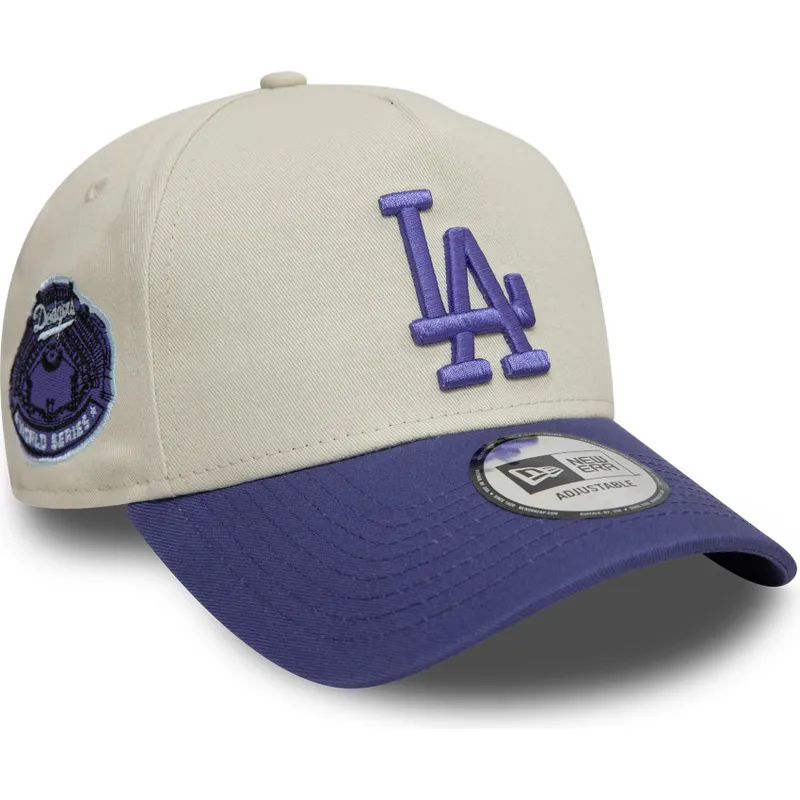 petten-gebogen-paars-snapback-9forty-a-frame-world-series-patch-van-los-angeles-dodgers-mlb-van-new-era