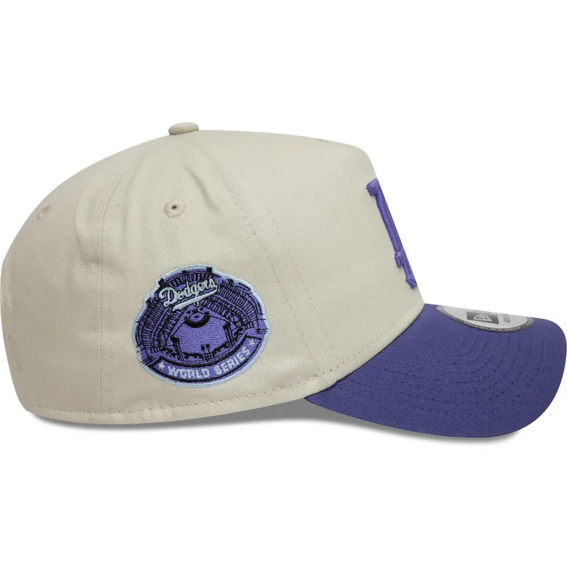petten-gebogen-paars-snapback-9forty-a-frame-world-series-patch-van-los-angeles-dodgers-mlb-van-new-era