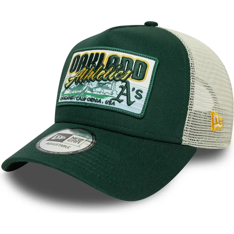 petten-gebogen-groen-snapback-9forty-a-frame-patch-van-oakland-athletics-mlb-van-new-era