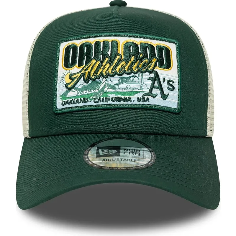petten-gebogen-groen-snapback-9forty-a-frame-patch-van-oakland-athletics-mlb-van-new-era