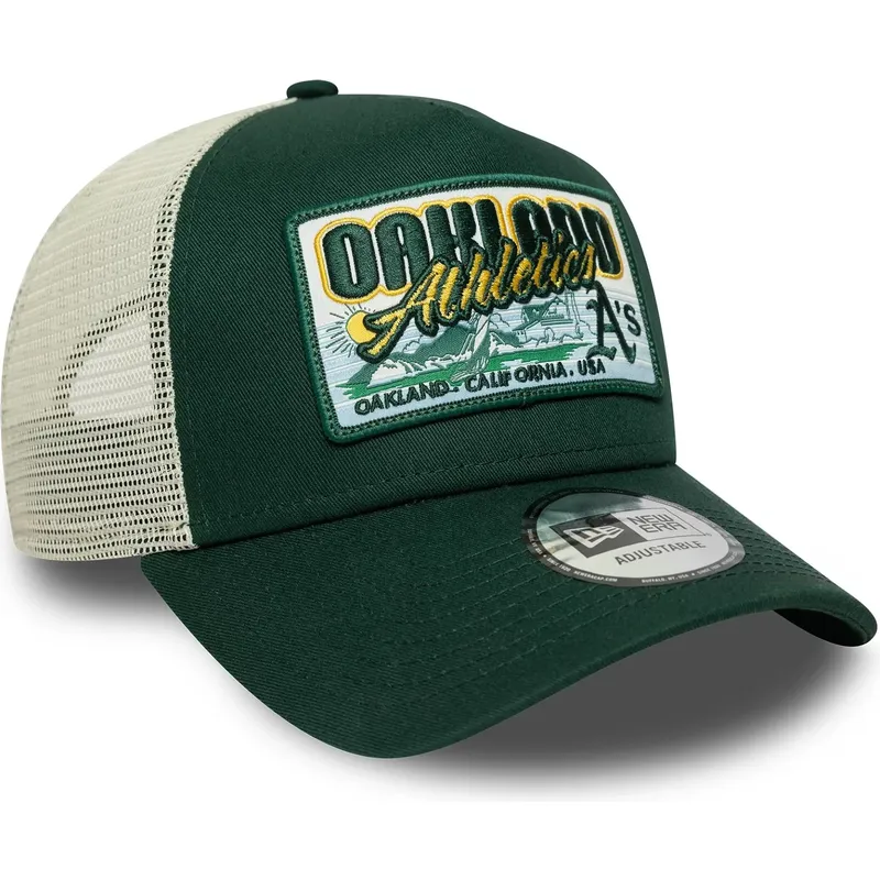 petten-gebogen-groen-snapback-9forty-a-frame-patch-van-oakland-athletics-mlb-van-new-era