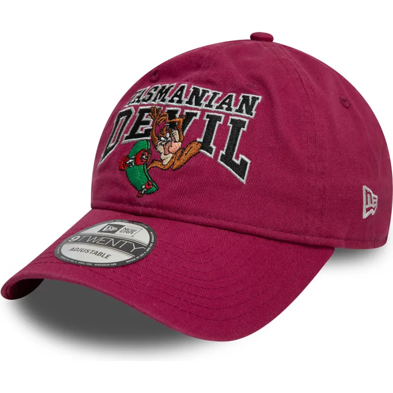 petten-gebogen-rood-verstelbaar-9twenty-washed-van-tasmania-looney-tunes-van-new-era