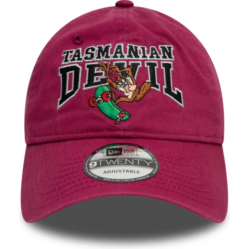 petten-gebogen-rood-verstelbaar-9twenty-washed-van-tasmania-looney-tunes-van-new-era
