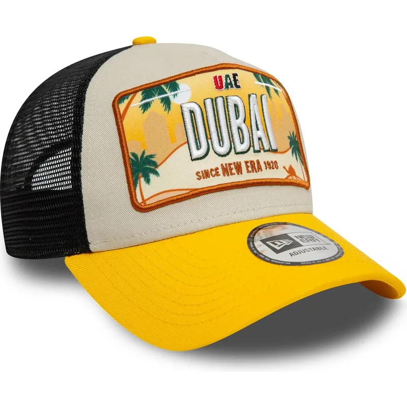petten-gebogen-geel-snapback-9forty-a-frame-license-plate-van-dubai-steden-en-stranden-van-new-era