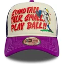 petten-gebogen-paars-snapback-9forty-a-frame-graphic-van-stand-tall-talk-small-play-ball-van-new-era