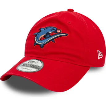 Petten gebogen rood verstelbaar 9TWENTY van Clearwater Threshers MiLB van New Era