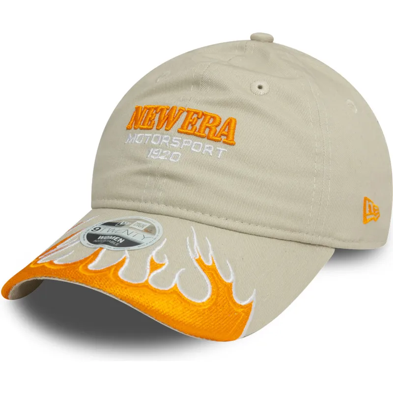 petten-gebogen-beige-verstelbaar-9twenty-flame-visor-van-new-era petten-gebogen-beige-verstelbaar-9twenty-flame-visor-van-new-era