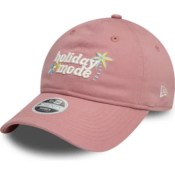 Petten gebogen roze verstelbaar 9TWENTY van Holiday Mode van New Era
