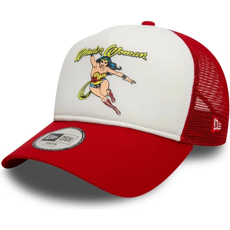 petten-gebogen-rood-snapback-voor-kinderen-9forty-a-frame-van-wonder-woman-dc-comics-van-new-era