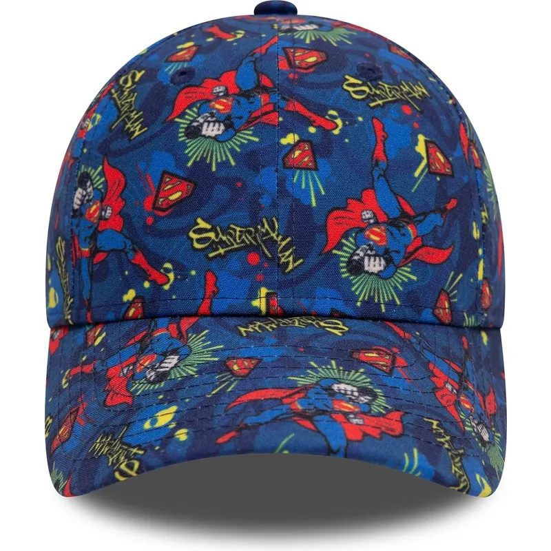 petten-gebogen-marineblauw-verstelbaar-voor-kinderen-9forty-all-over-print-van-superman-dc-comics-van-new-era