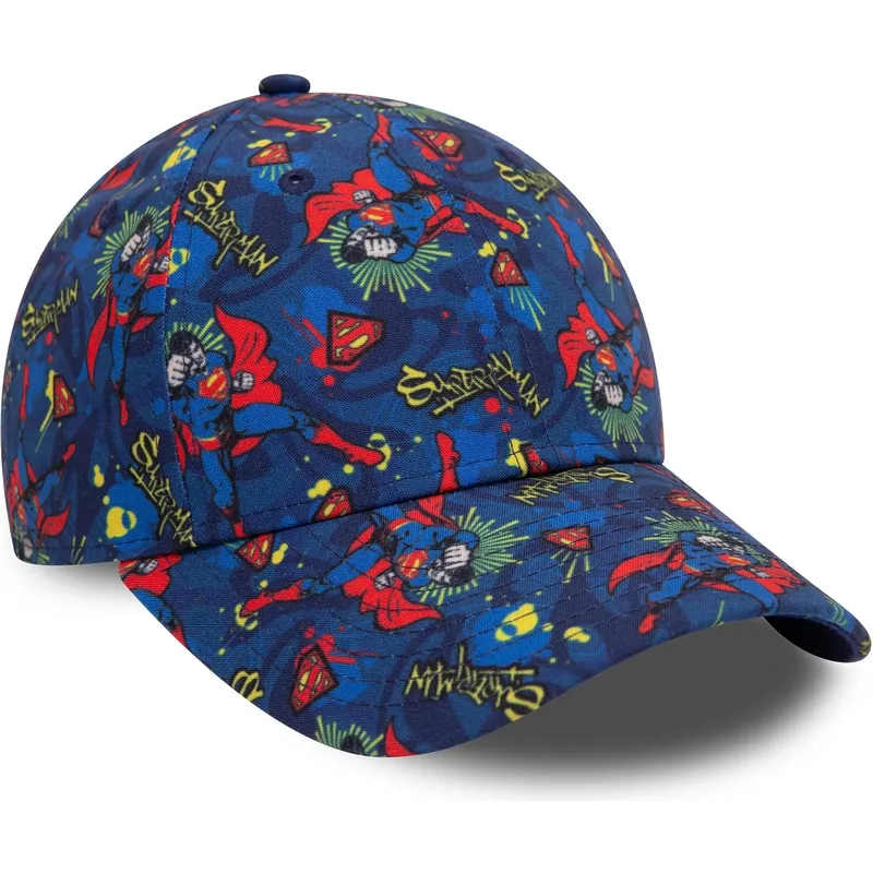 petten-gebogen-marineblauw-verstelbaar-voor-kinderen-9forty-all-over-print-van-superman-dc-comics-van-new-era