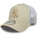 petten-gebogen-beige-snapback-a-frame-league-essential-van-new-york-yankees-mlb-van-new-era