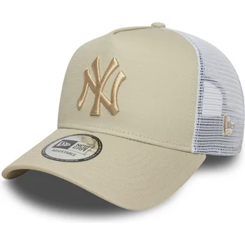 Petten gebogen beige snapback A Frame League Essential...