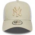 petten-gebogen-beige-snapback-a-frame-league-essential-van-new-york-yankees-mlb-van-new-era