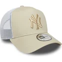 petten-gebogen-beige-snapback-a-frame-league-essential-van-new-york-yankees-mlb-van-new-era