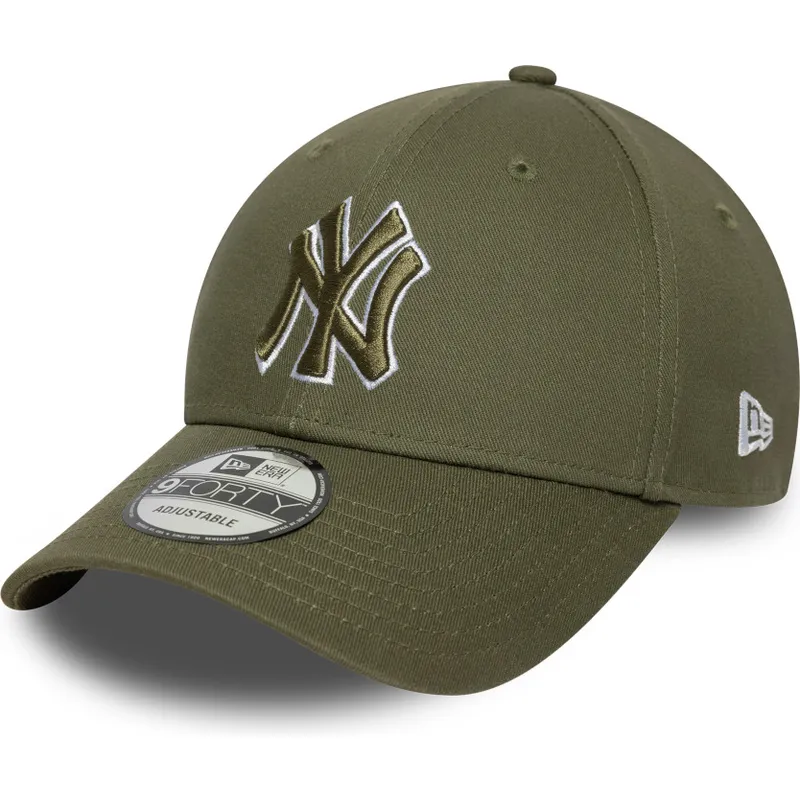 petten-gebogen-groen-verstelbaar-9forty-outline-van-new-york-yankees-mlb-van-new-era