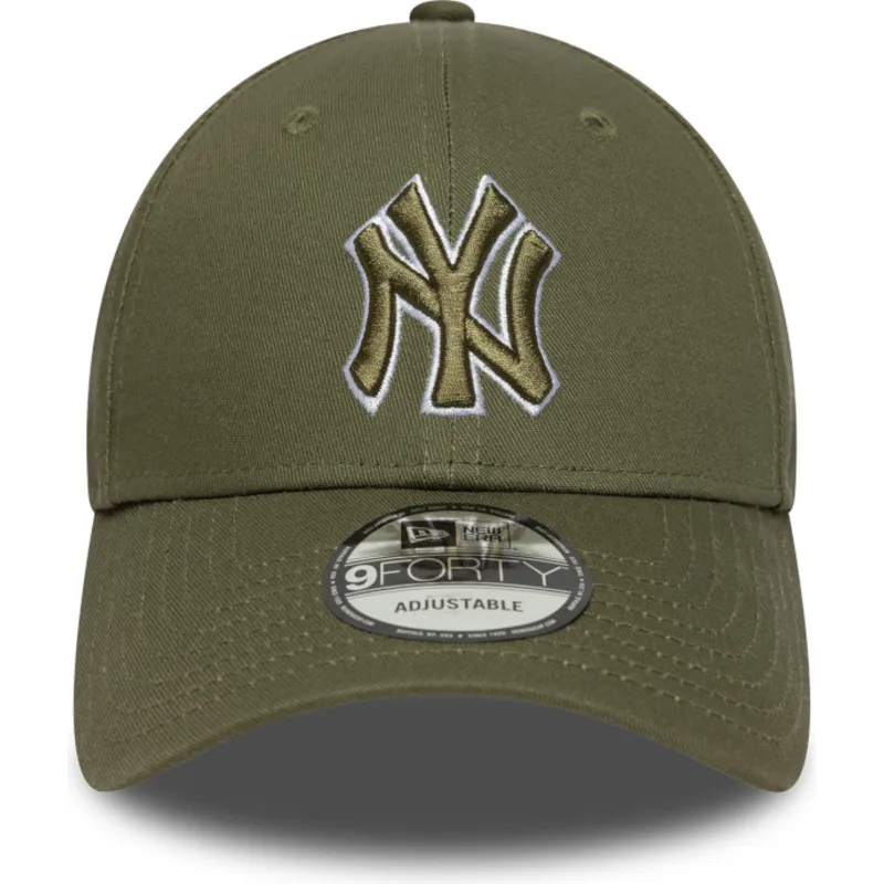 petten-gebogen-groen-verstelbaar-9forty-outline-van-new-york-yankees-mlb-van-new-era