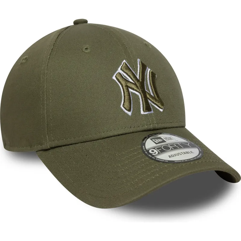 petten-gebogen-groen-verstelbaar-9forty-outline-van-new-york-yankees-mlb-van-new-era
