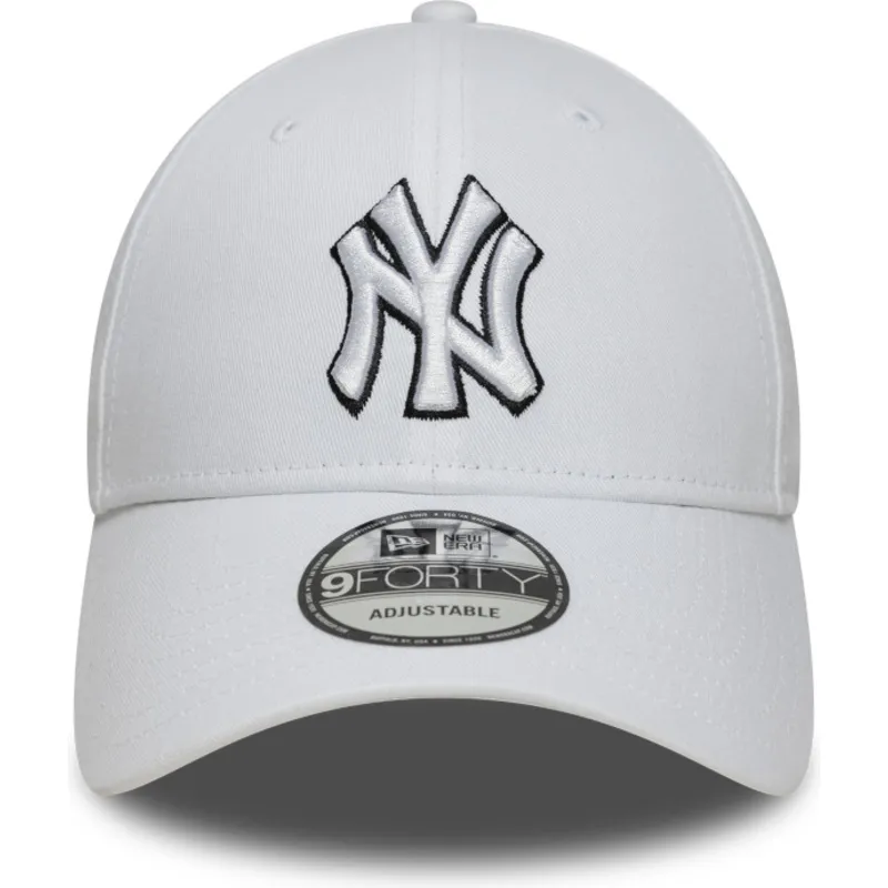 petten-gebogen-wit-verstelbaar-9forty-outline-van-new-york-yankees-mlb-van-new-era