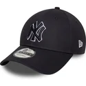 petten-gebogen-marineblauw-verstelbaar-9forty-outline-van-new-york-yankees-mlb-van-new-era