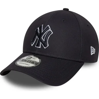 Petten gebogen marineblauw verstelbaar 9FORTY Outline van New York Yankees MLB van New Era