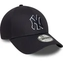 petten-gebogen-marineblauw-verstelbaar-9forty-outline-van-new-york-yankees-mlb-van-new-era