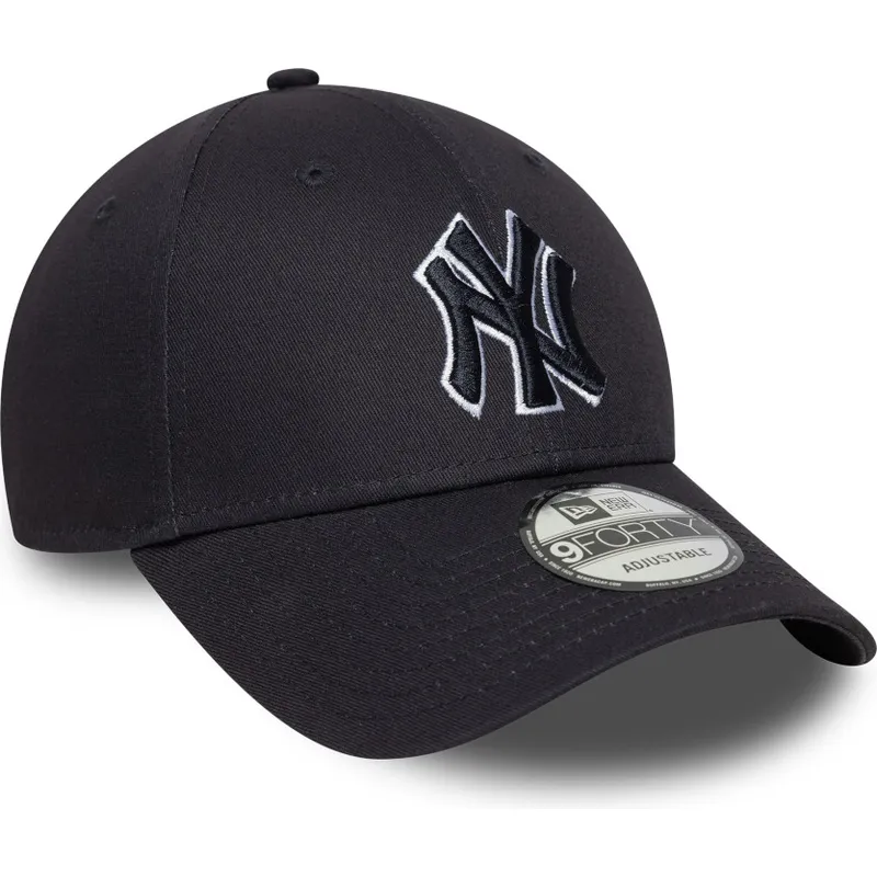 petten-gebogen-marineblauw-verstelbaar-9forty-outline-van-new-york-yankees-mlb-van-new-era