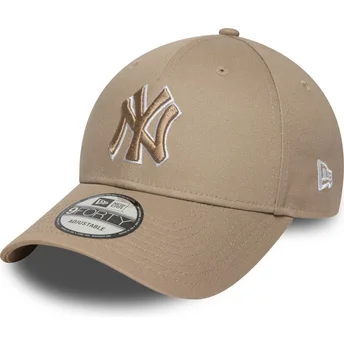 Petten gebogen bruin verstelbaar 9FORTY Outline van New...