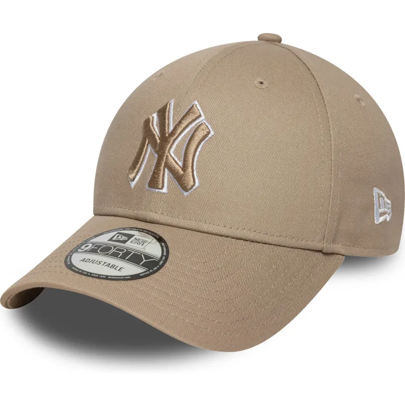 petten-gebogen-bruin-verstelbaar-9forty-outline-van-new-york-yankees-mlb-van-new-era