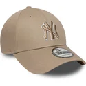 petten-gebogen-bruin-verstelbaar-9forty-outline-van-new-york-yankees-mlb-van-new-era