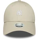 petten-gebogen-beige-verstelbaar-9forty-mini-van-new-york-yankees-mlb-van-new-era