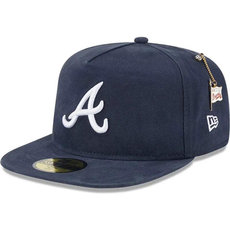 petten-plat-marineblauw-fitted-59fifty-a-frame-championship-side-flag-van-atlanta-braves-mlb-van-new-era