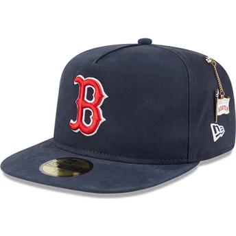 Petten plat marineblauw fitted 59FIFTY A Frame Championship Side Flag van Boston Red Sox MLB van New Era