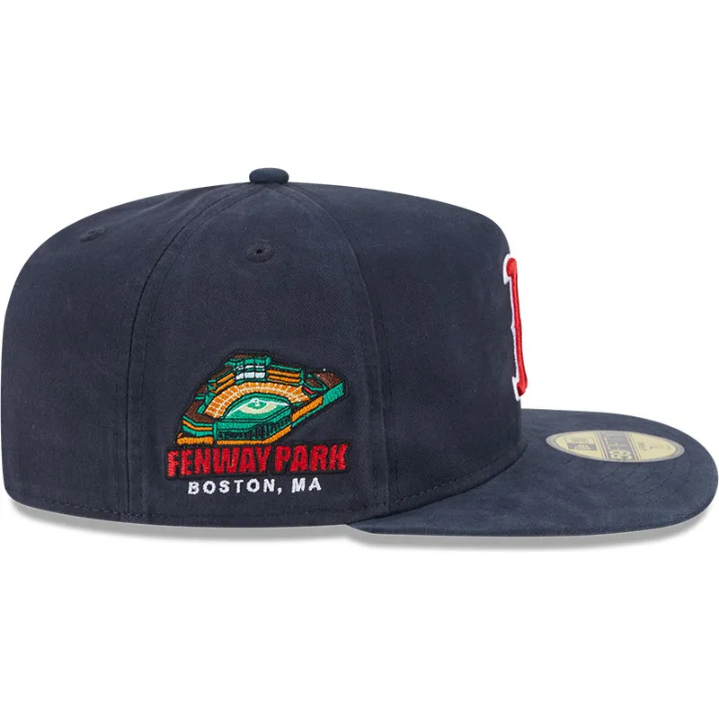 petten-plat-marineblauw-fitted-59fifty-a-frame-championship-side-flag-van-boston-red-sox-mlb-van-new-era