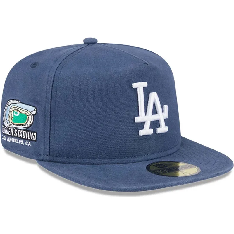 petten-plat-blauw-fitted-59fifty-a-frame-championship-side-flag-van-los-angeles-dodgers-mlb-van-new-era